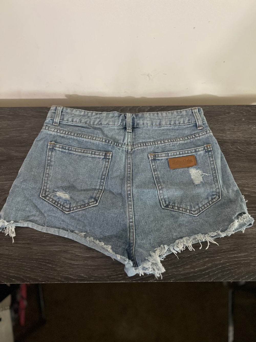 SHEIN Distressed High Waist Shorts - Picture 2 of 3